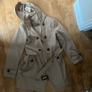 Michael Kros Trench raincoat classic button front with belt